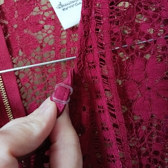 American Rag Lace Overlay Asymmetric Circle Skirt Dress Size Medi… - Picture 4 of 9